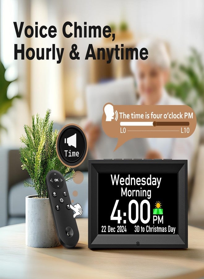 GOLOZA 7'' Digital Dementia Clock, Talking Clock with 10 Volumes, 6 Display with 10 Color Modes, Auto Dimmable, Alarms & Birthday & Holiday Reminders, 3 Pill Reminders Clocks for Seniors - Image 2